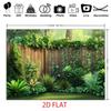 2D Tropical Yard Plant Wooden Fence Nature Photography Background