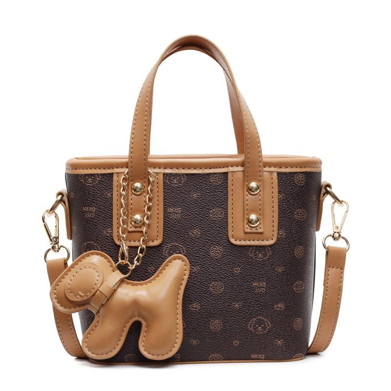 Hand-Eimer-Tasche mit Cartoon-Bärendruck, modische Umhängetasche, neue High-End-Umhängetasche