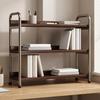 Three-Tier Storage Shelf Freestanding Desktop Organizer with Metal Frame
