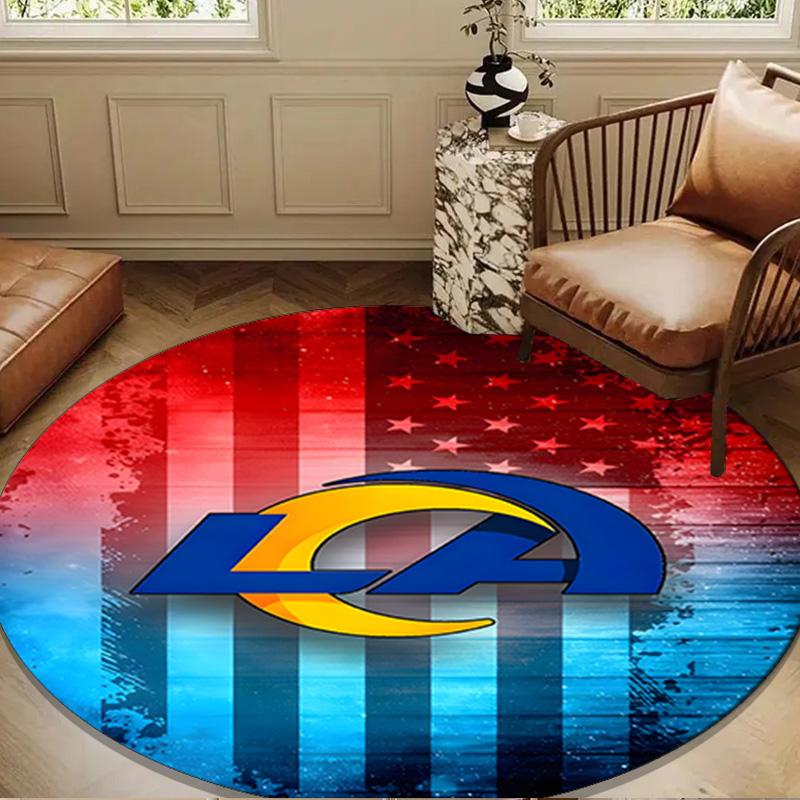 1PC rug Rams Team Spirit Round mat Home Decor, Chair rug For livingroom,Bedroom, doormat home decor Birthday Gift Christmas Gifts