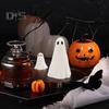 2 Pcs Halloween Ghost Figurine Resin Ghost Sculpture Cute White Ghost Statue Home Table Centerpieces Mini Ghost Ornament for Kitchen Shelf Fireplace