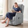 Reclining Lift Chair With Dual Motor In Faux Leather Light Gray
