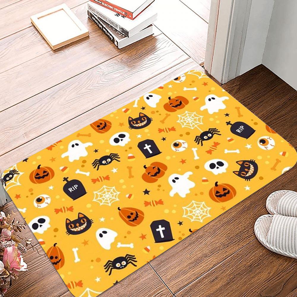 Halloweenská dekorativní rohožka Vítejte Protiskluzová podložka pod nohy Domácí koupelnová toaletní podlahová rohožka Pro předsíň Domácí dekorace