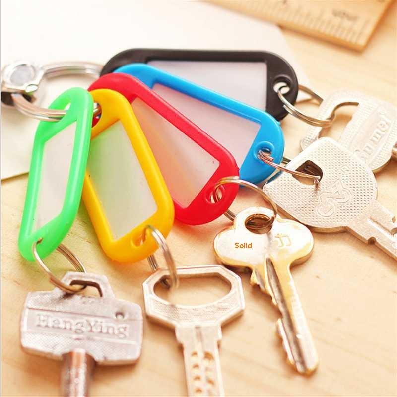 50 PCS Plastic Key Tags Split Ring ID Label Keychains for Organizing Locker Mailbox Apartment Office Home Keys