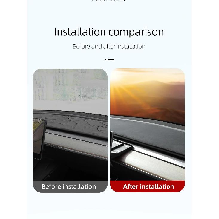 For Tesla Model Y Juniper Suede Leather Dashmat Model 3 Highland Car Dashboard Cover Pad Dash Mat SunShade Carpet Accessories