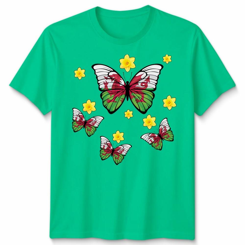 Welsh Flag With Daffodils Idea St Davids Day Unisex Tshirt S