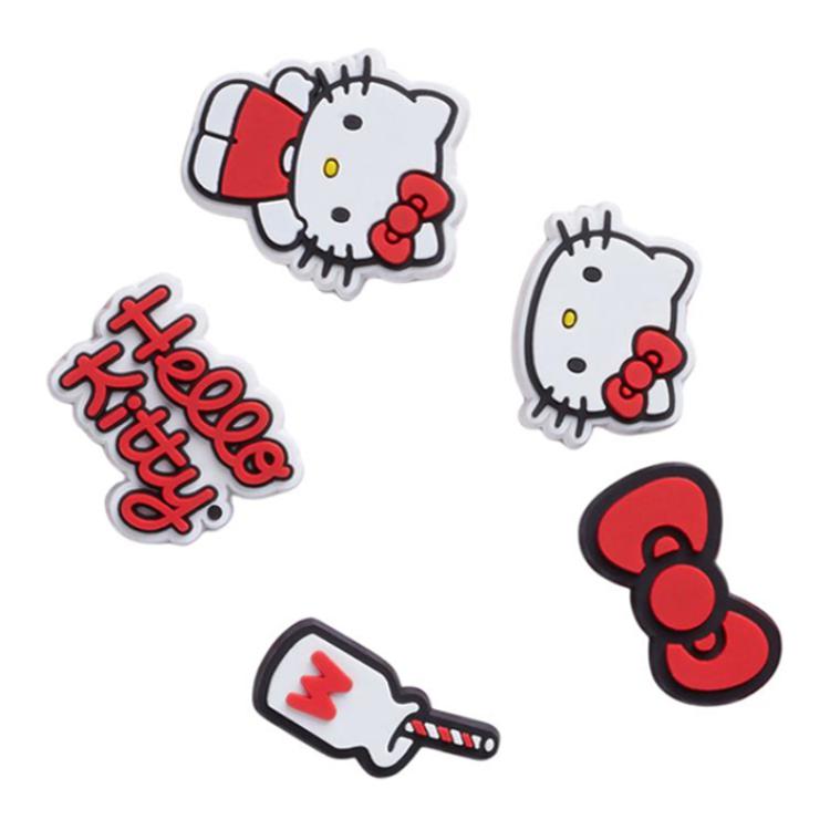 

Crocs Набор из пяти предметов Hello Kitty ПВХ цветы для обуви Унисекс обувь Красный 10012664 F