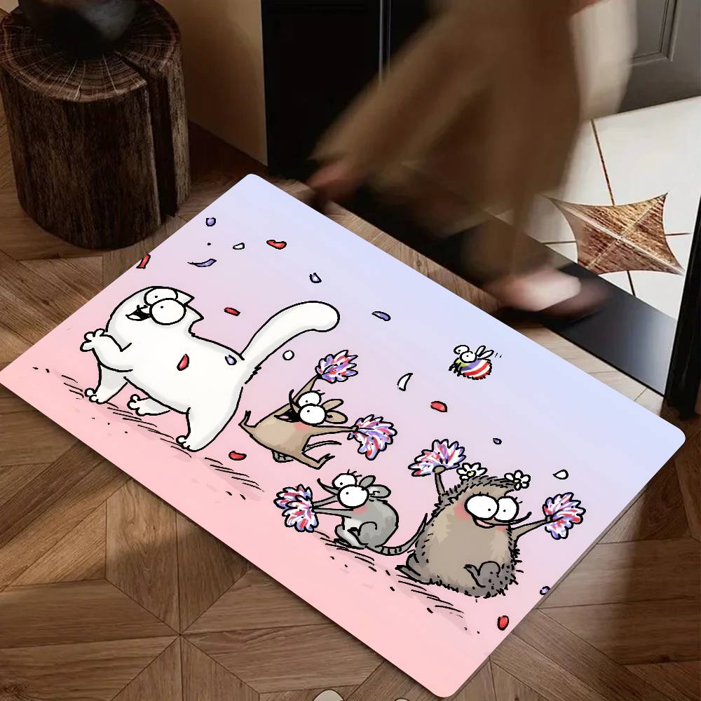Cute Cartoon Simons Cat Floor Mat Suitable For Living Room Kitchen Bathroom Non-slip Mat Household Foot Mat