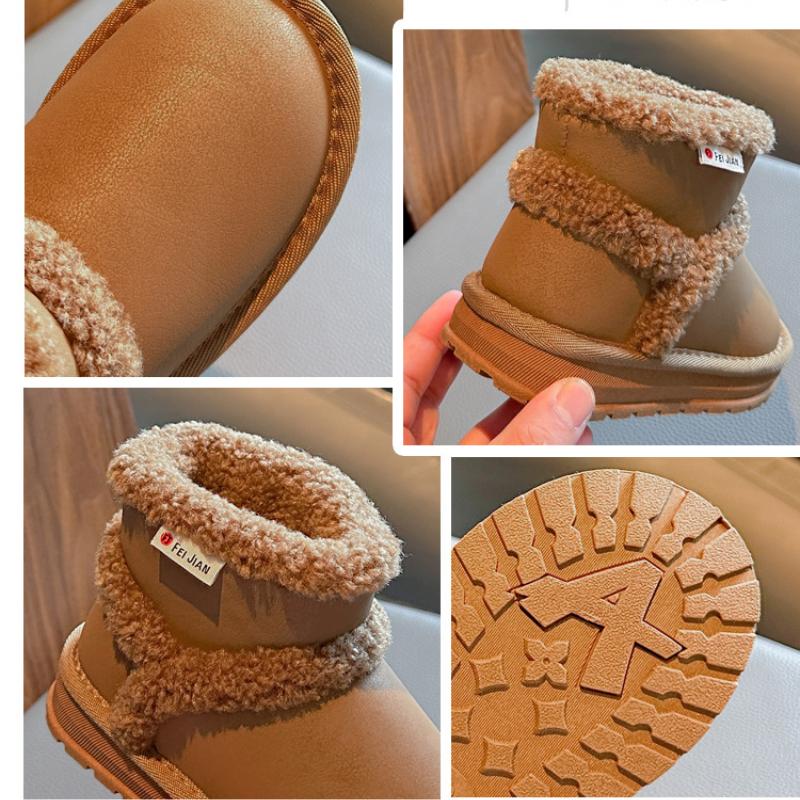 Iarnă Vânzări la cald Versatil Pluș Călduroase Talpă moale Cizme de zăpadă pentru băieți și fete