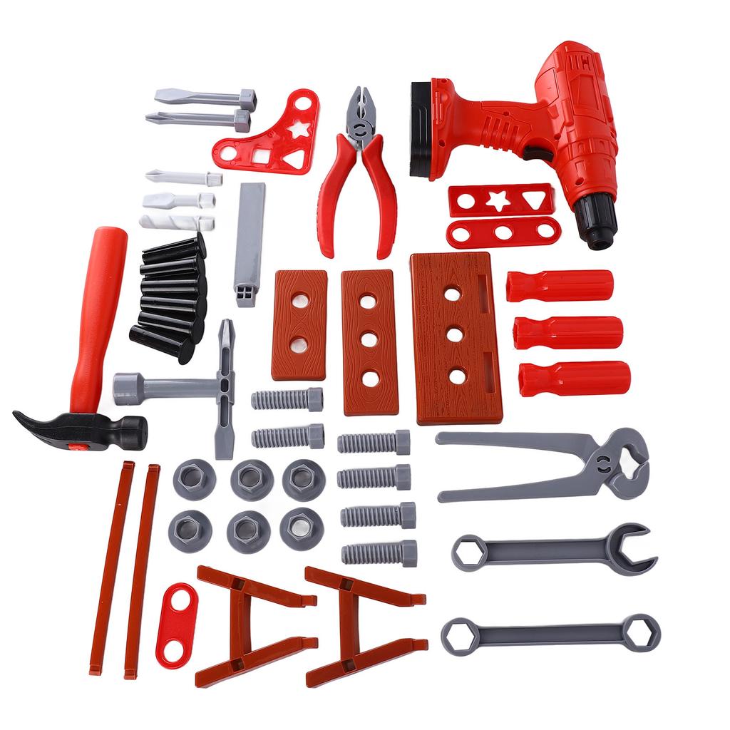 42-teiliges Kinder Simulations-Reparaturwerkzeugset Hammer Schraubenschlüssel Bohrmaschine Rollenspiel Reparaturwerkzeug Spielzeug