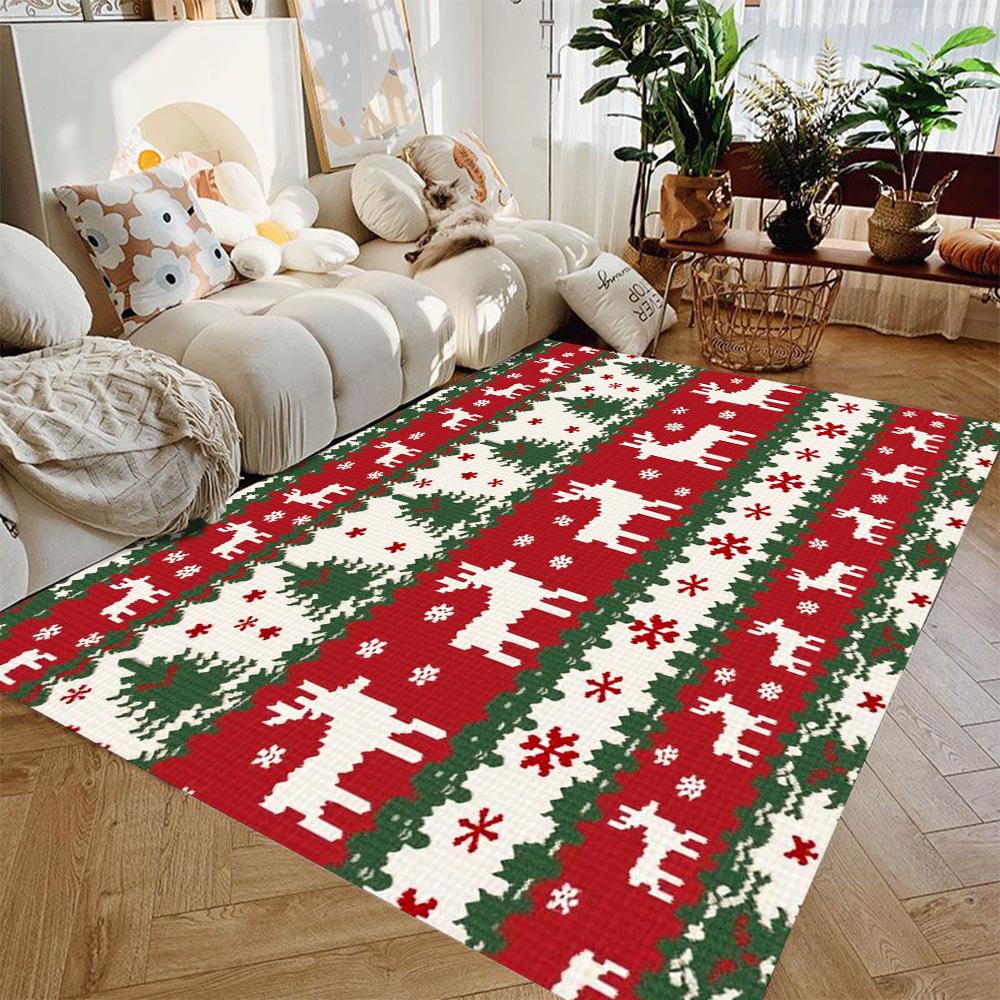 Weihnachtsbaum Rentier Geschenk Teppich Wohnzimmer Dekor Sofa Teppich Zuhause Schlafzimmer Teppich Lounge Flur Fußmatte Weihnachtszubehör