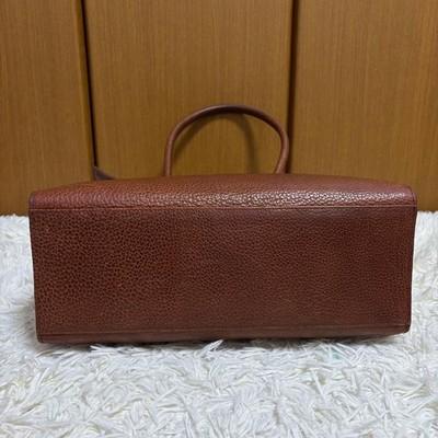 POLO RALPH LAUREN All-Leather Brown Tote Bag Charm Pony Embossed Authentic