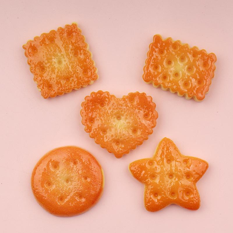 10/100pcs Kawaii Cookie Simulation Food Art Supply Flatback Cabochon DIY Dollhouse Craft Decoration Miniatures