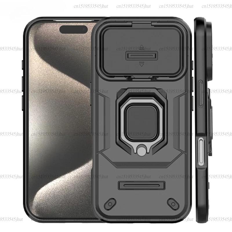 Shockproof Case For iPhone 17 Pro Case For iPhone 17 Pro Max Ring Holder Magnetic Back Cover For iPhone 17 Pro Push Window Case