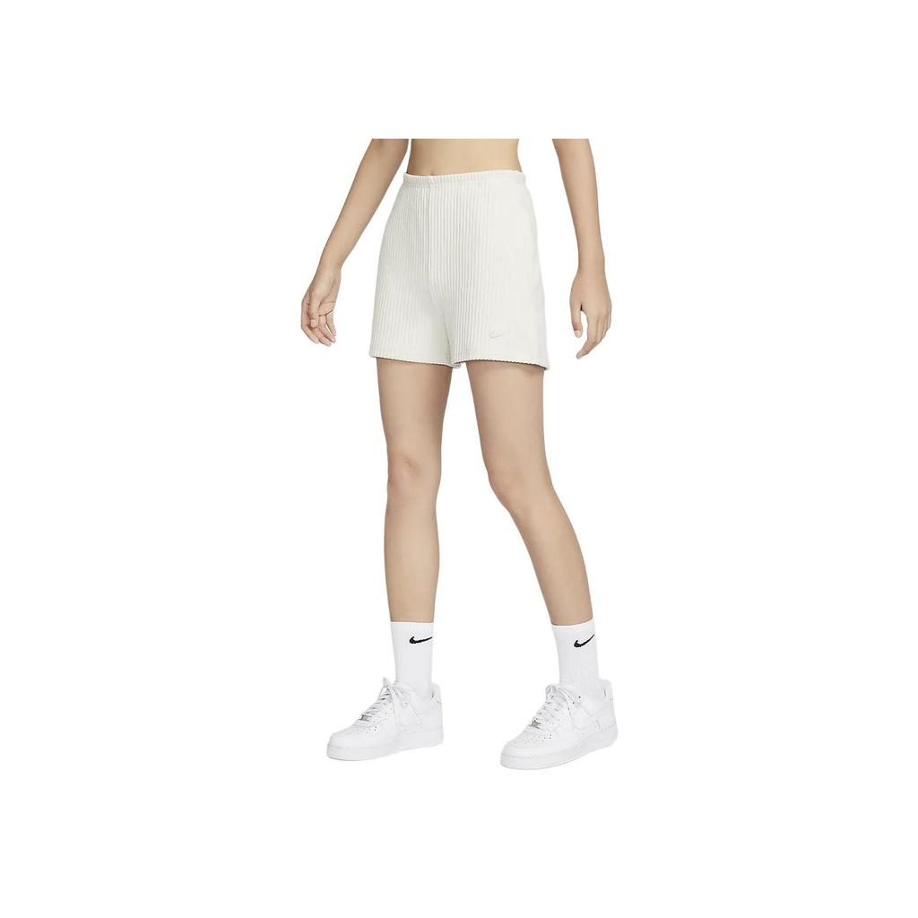 Nike Sportswear Chill Knit Comfortable Breathable Mid-Waist Casual Shorts Women Bottoms Light-Redwood-Brown FN3675-104