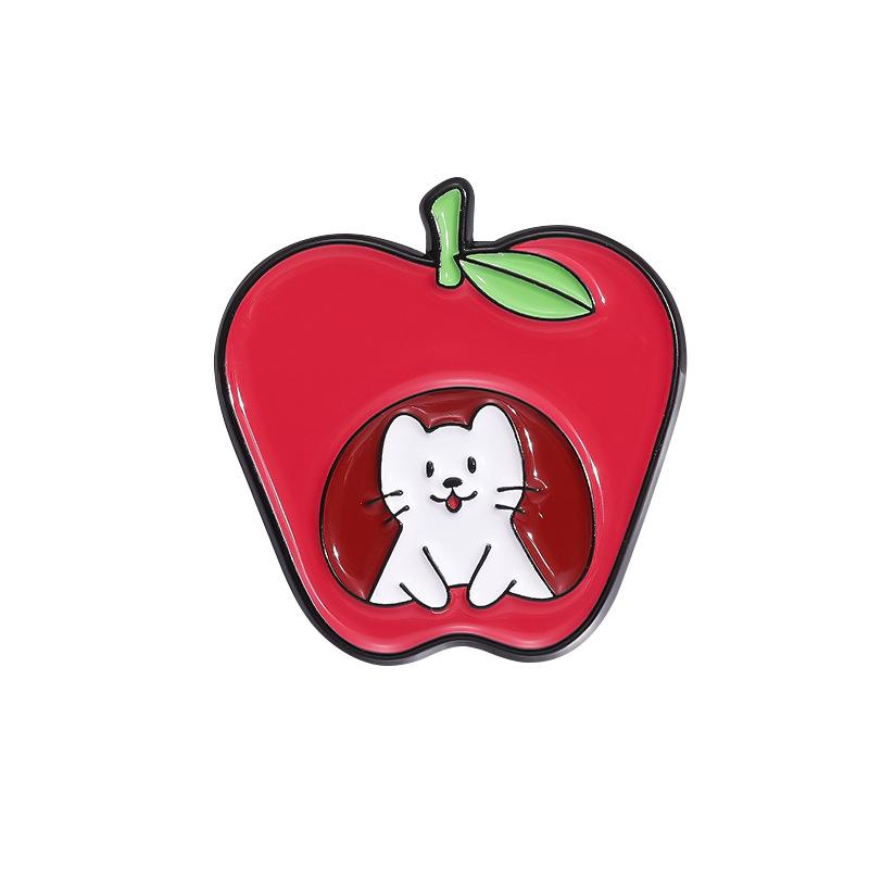 Fruit Cat Strawberry Series Enamel Pin Funny Brooch Cartoons Badge For Bags Jeans Hoodies Denim Lapel Pin Jewelry Kids Best Gift