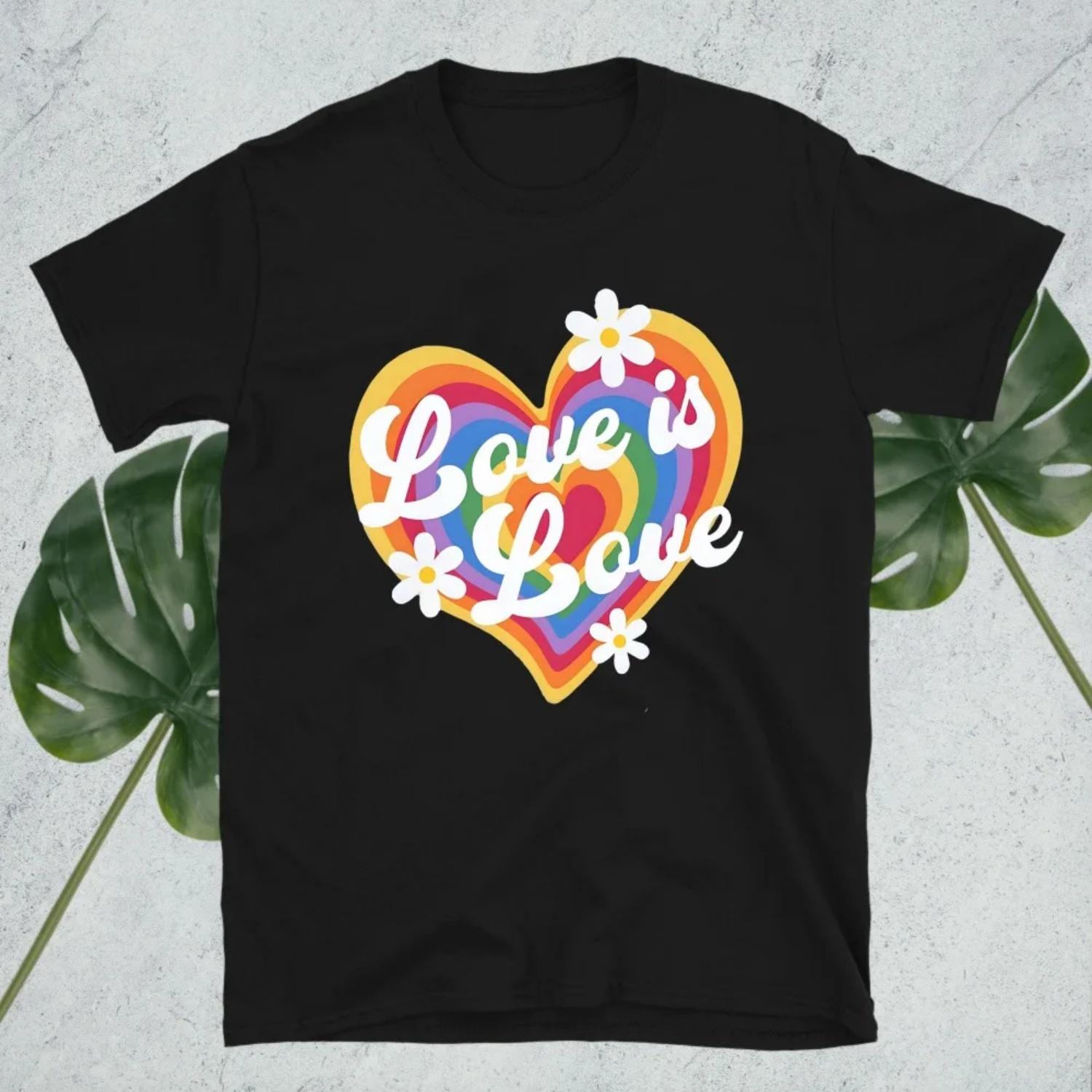 

Love Is Love Print Girl T-shirt Rainbow Love Print Womens Tee Tops Pride Month Girls Tees Top LGBT Short Sleeve Womens T Shirt XXXXXL