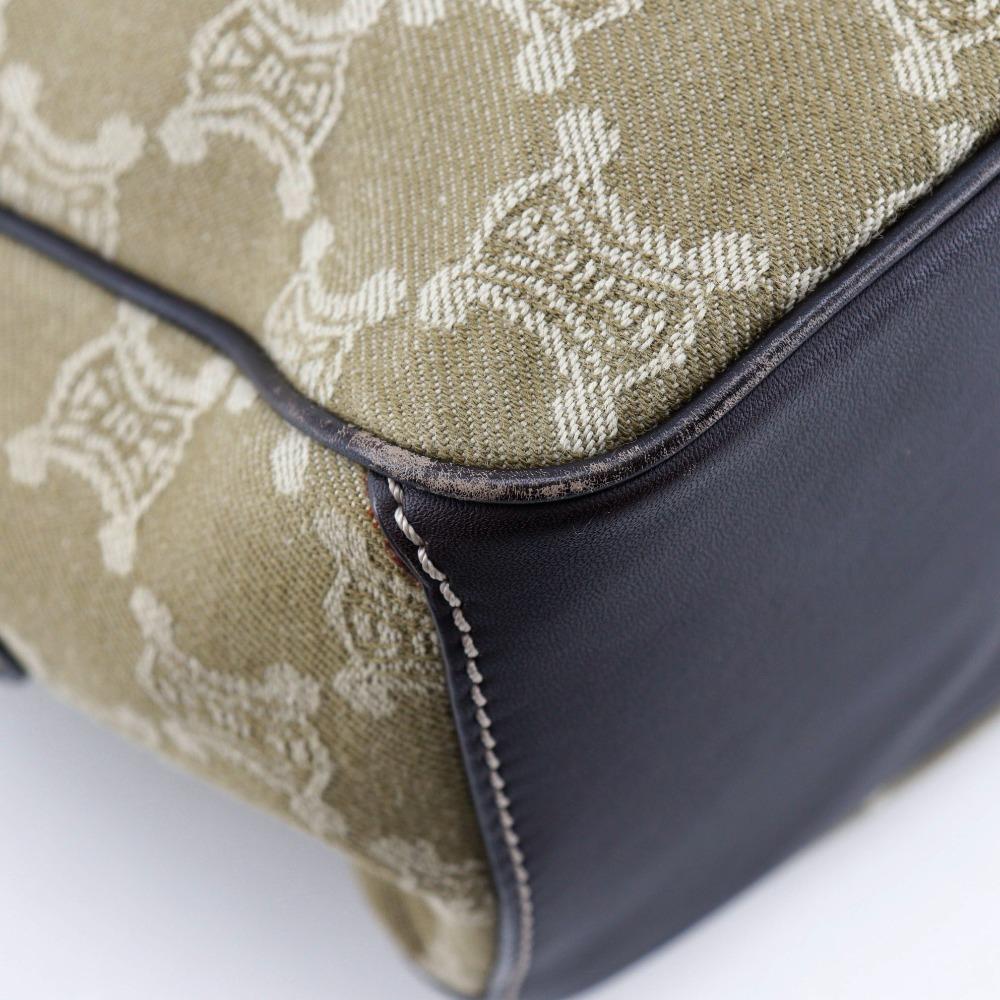 Celine Boogie Bag Handbag Macadam Khaki Canvas Women Used
