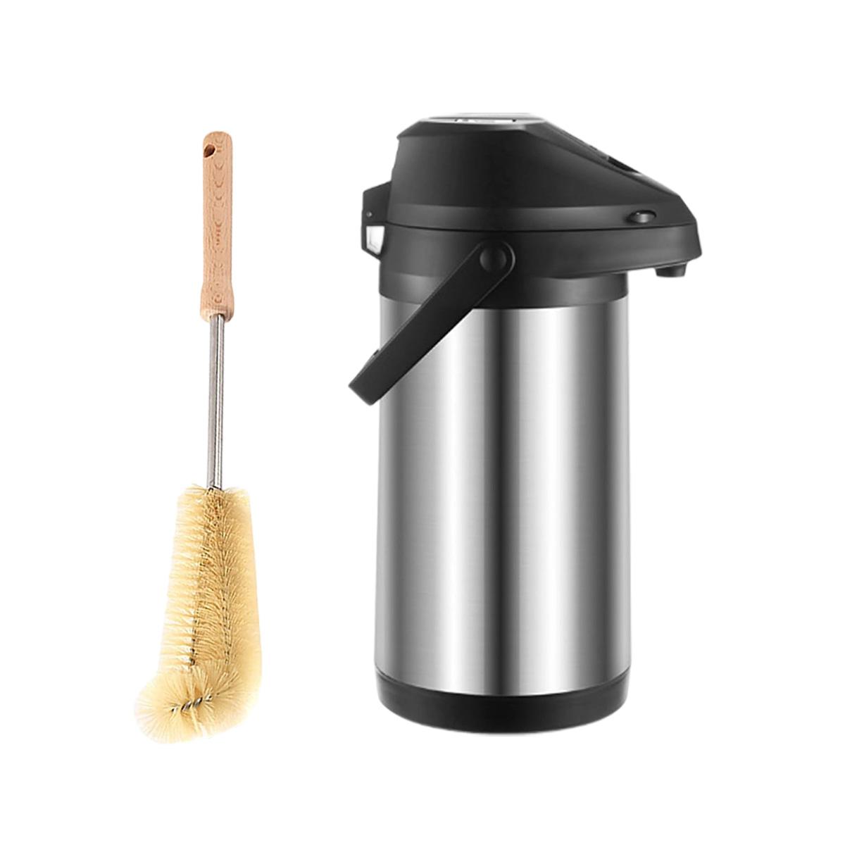 

Leeseph Hot & Cold Drink Dispenser Set - 4L/135oz for Hot Liquids, Thermal Coffee Carafe with Pump & Cleaning Brush чёрный