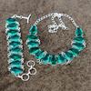 Indicolite Tourmaline Gemstone Handmade  925 Sterling Silver Jewelry Set KKG-447