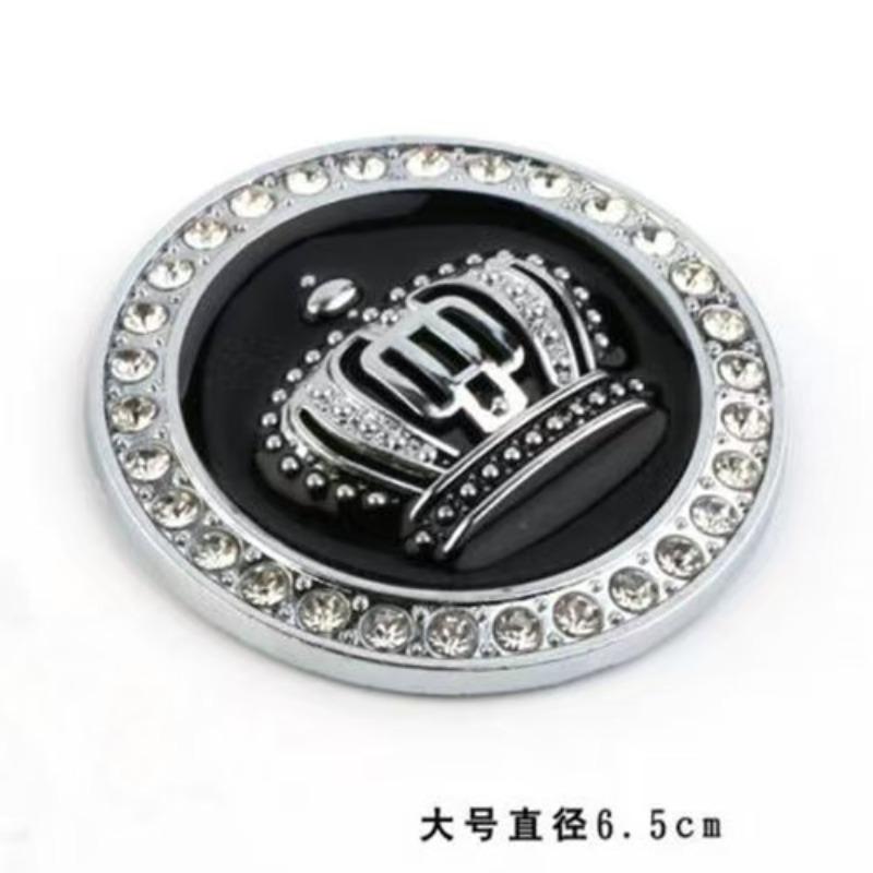 Large Crown DAD Crystal Diamond Car Emblem Crown Sticker for Car Front Personalized Metal Diamond-Embedded Car Decal