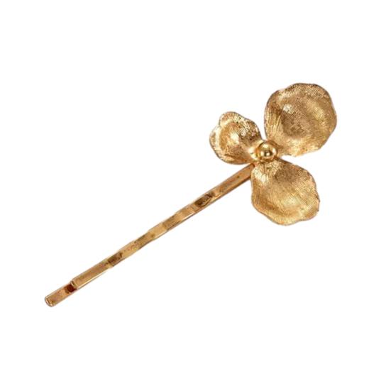 Women Hairpin Imitation Pearl Flower Decor Hair Clip French Retro Style Side Bang Hair Pin Hair Accessories B
