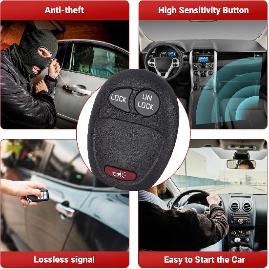 Key Fob Keyless Entry Remote Control Compatible with Chevrolet Colorado/GMC Canyon/Hummer H3/ Isuzu Car Key Replacement for L2C0007T
