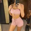 New Striped Lace Up Female Swimsuit High Waist Bikini Women Swimwear Two-pieces Bikini Set Shorts Bather Bathing Suit Swim