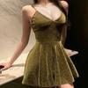 Sexy lingerie sexy sweet deep v female, backless suspender dress nightclub dancer flirting free