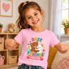 Cute Bear Bunny Best Friends Forever Graphic T Shirts For Girls Summer Cotton Short Sleeve Tees Kids Kawaii Cartoon Print Crew N