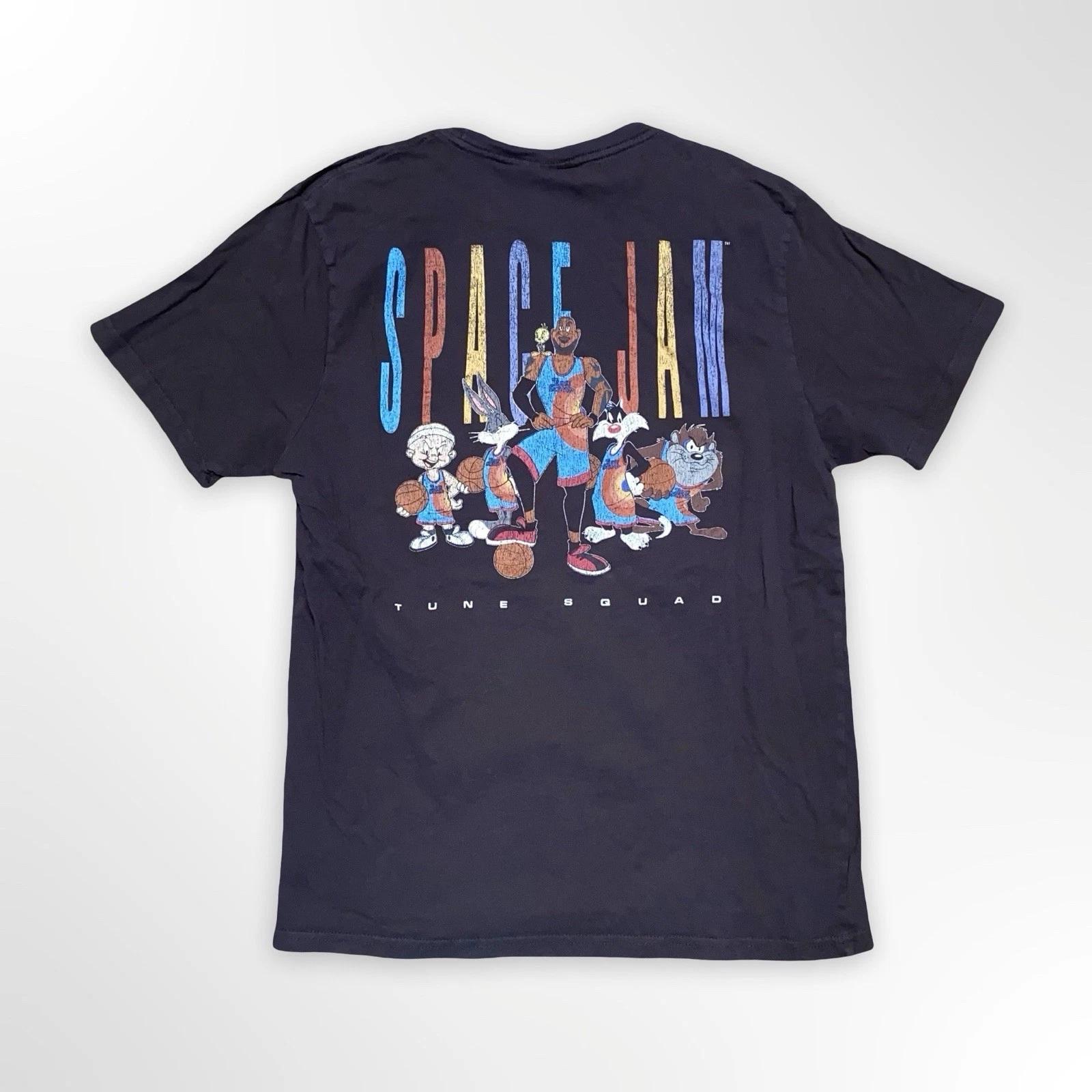 Vintage Style Space Jam Tune Squad T-Shirt Mens Large Black Looney Tunes Tee S