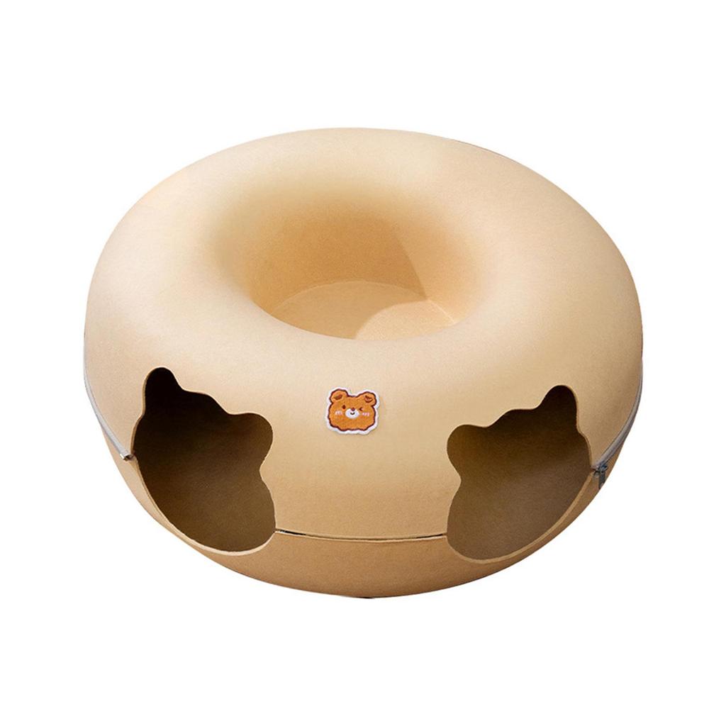 Cat Tunnel Cave Bed Removable Scratch Resistant Training Toy Washable with Zipper House for