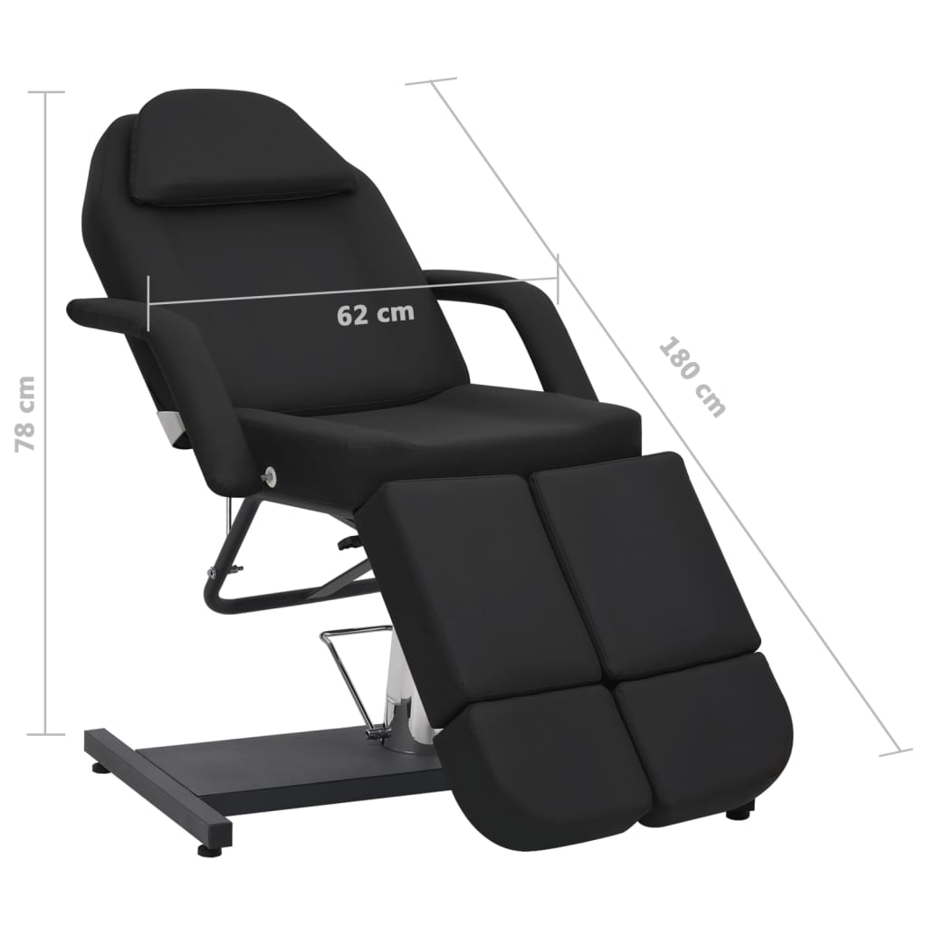 Vidaxl Cosmetic Treatment Chair, Eco-Leather, Black 180X62X78 Cm