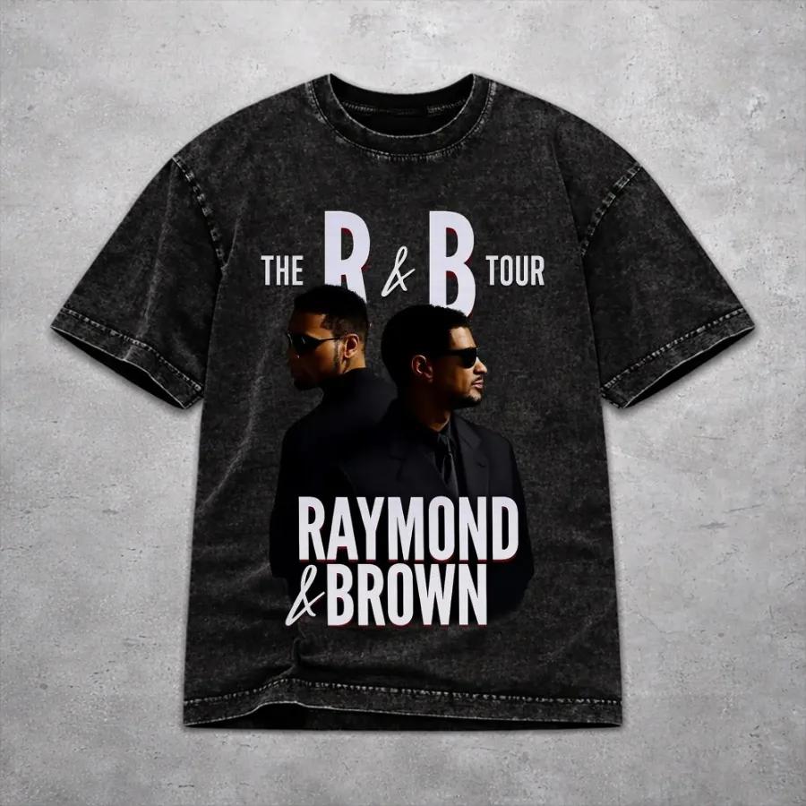 Chris Brown The RB Tour 2026 T-shirt for Men's Clothing Vintage Y2k Washed Oversized T Shirt Short Sleeve 100% Cotton Tees Top10