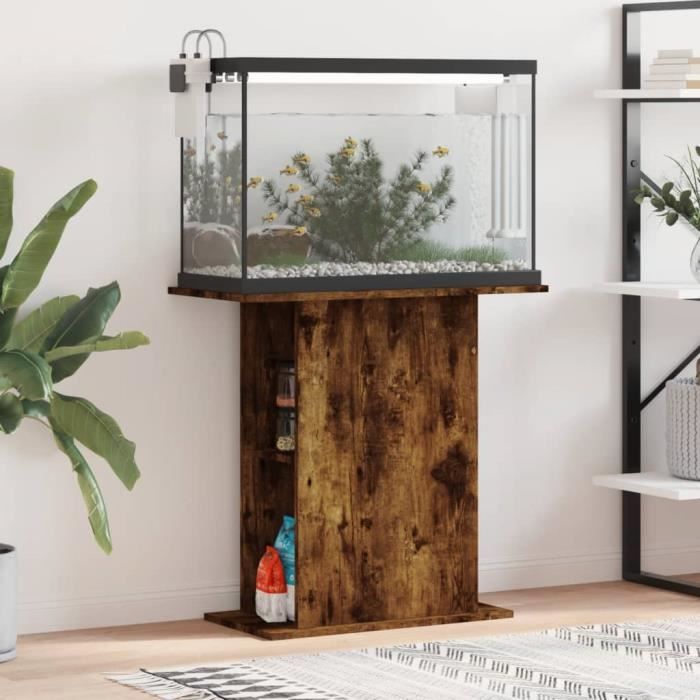 VidaXL Aquarium Stand Smoked Oak 36x75x72.5 Cm Engineered Wood 833652
