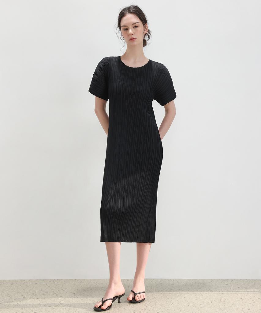 PLEATSMOOD Mira Short Sleeve Pleated Dress