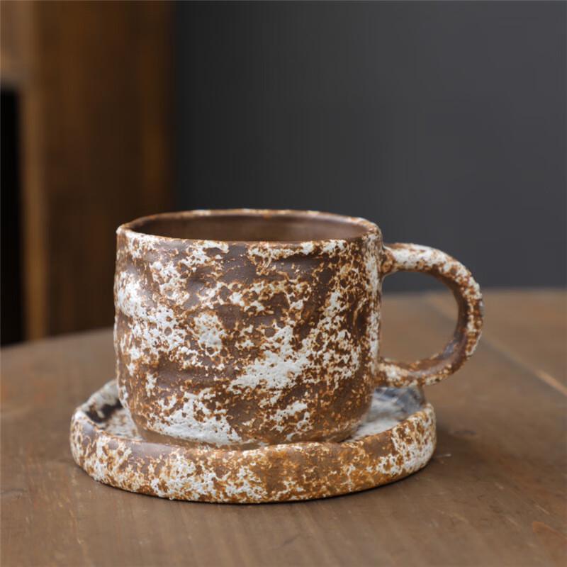 Japanese Retro Ceramic Coffee Cup and Saucer Set