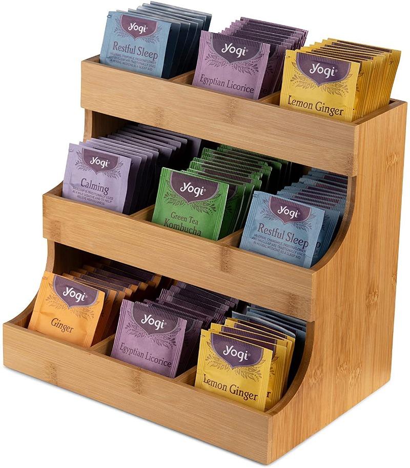 Sugar Packets Organizer Tea Bag Organizer Tea Bag Holder Teabag Display Box Wooden Tea Box Tea Sugar Coffee Bags Storage Rack