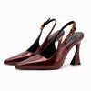 Fashion Women's Fashion Stiletto Sandals Spring New Pointed Head Shallow Mouth Metal Buckle Non-slip High Heels