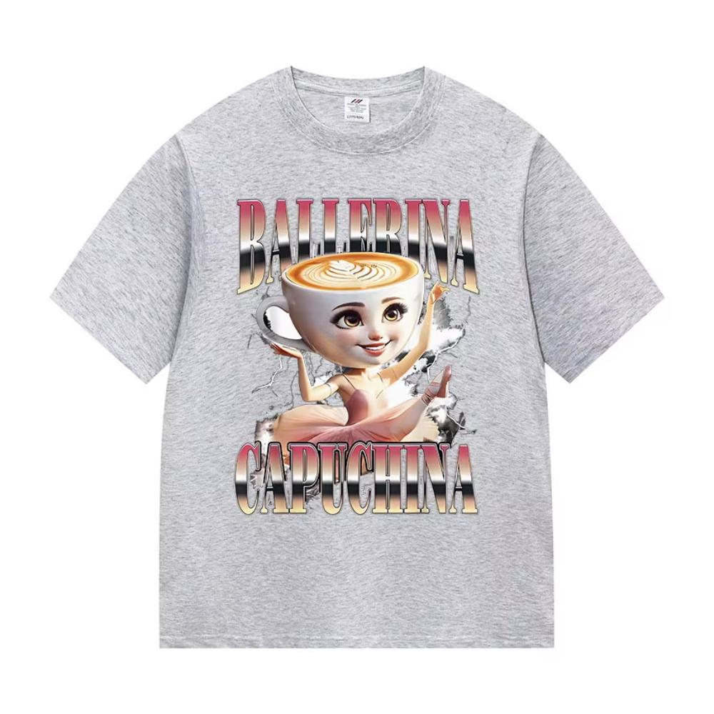 Italian Brainrot Ballerina Capuchina Funny Meme T-Shirt Men Women Fashion Harajuku T-Shirts Summer Hot Sale Cotton Male T Shirts