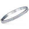 New Ladies' Bracelet Simple Fashion Two Rows Inlaid Zircon Titanium Steel Bracelet