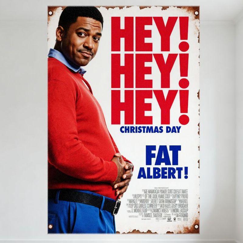

Fat Albert Movie Poster Vintage Rustic Metal Tin Sign, Aged Distressed Wall Decor for Home Bar Club Man Cave, Christmas Day Them 20x30cm（7.8x11.8inch）