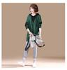 Korean Style Women's Plus Size Hooded Sweatshirt - Long Sleeve, Mid-Length, for Autumn 2021