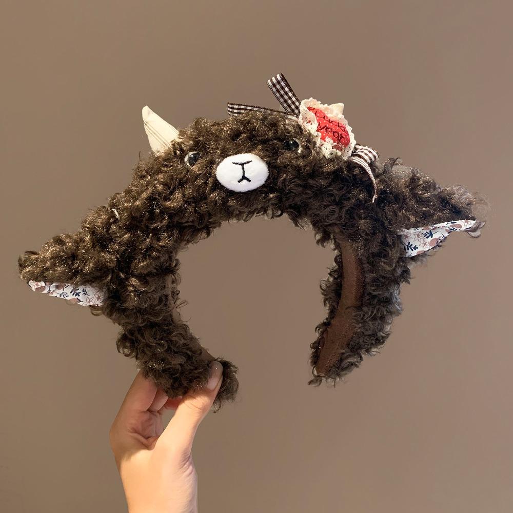 High Skull Top Plush Headband Plush Cartoon Headband Cute Sheep Hair Hoop Skincare Use