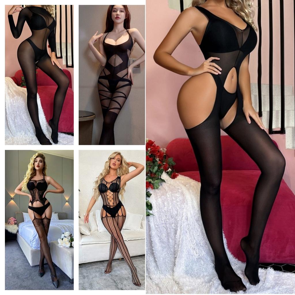 Plus Size Women Hot Sexy Floral Pattern Fishnet Bodysuit Lingerie Open Crotch Bodystocking Lingerie Sleepwear Crotchless Sexy Underwear Costumes