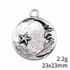Engraved Crescent Moon Charm Star Pendant For Celestial Mystical Theme DIY Bracelet Necklace Jewelry Making Supplies