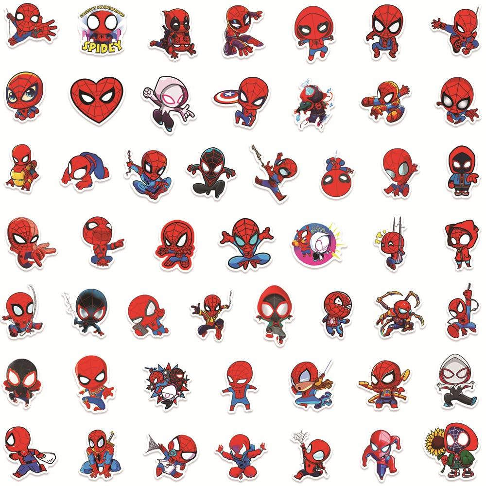 For 50 stykke sett Søt Anime for Seal Vanntett Dekal Søt Stilig tegneserie DIY-klistremerke Spider-Man Spider-Man