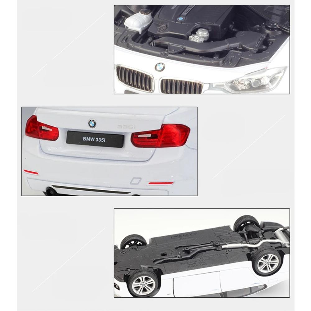 WELLY 1/24 BMW 335i Alloy Miniature Car Model Diecast Metal Scale Model Car Diecast Metal Static Collection Children Toy Car