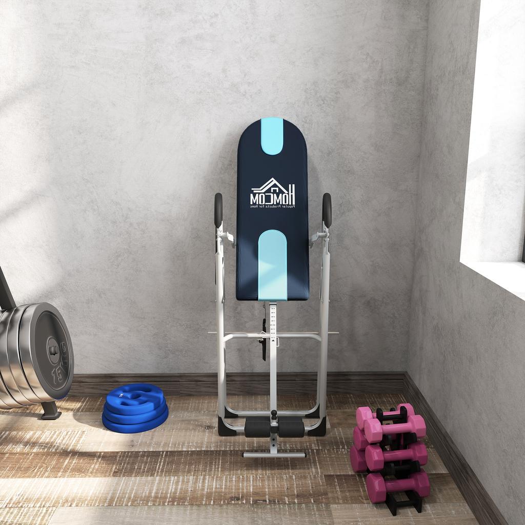 Inversion Table, Foldable Weight Training, Adjustable Safety Belt, Steel, Silver and Black