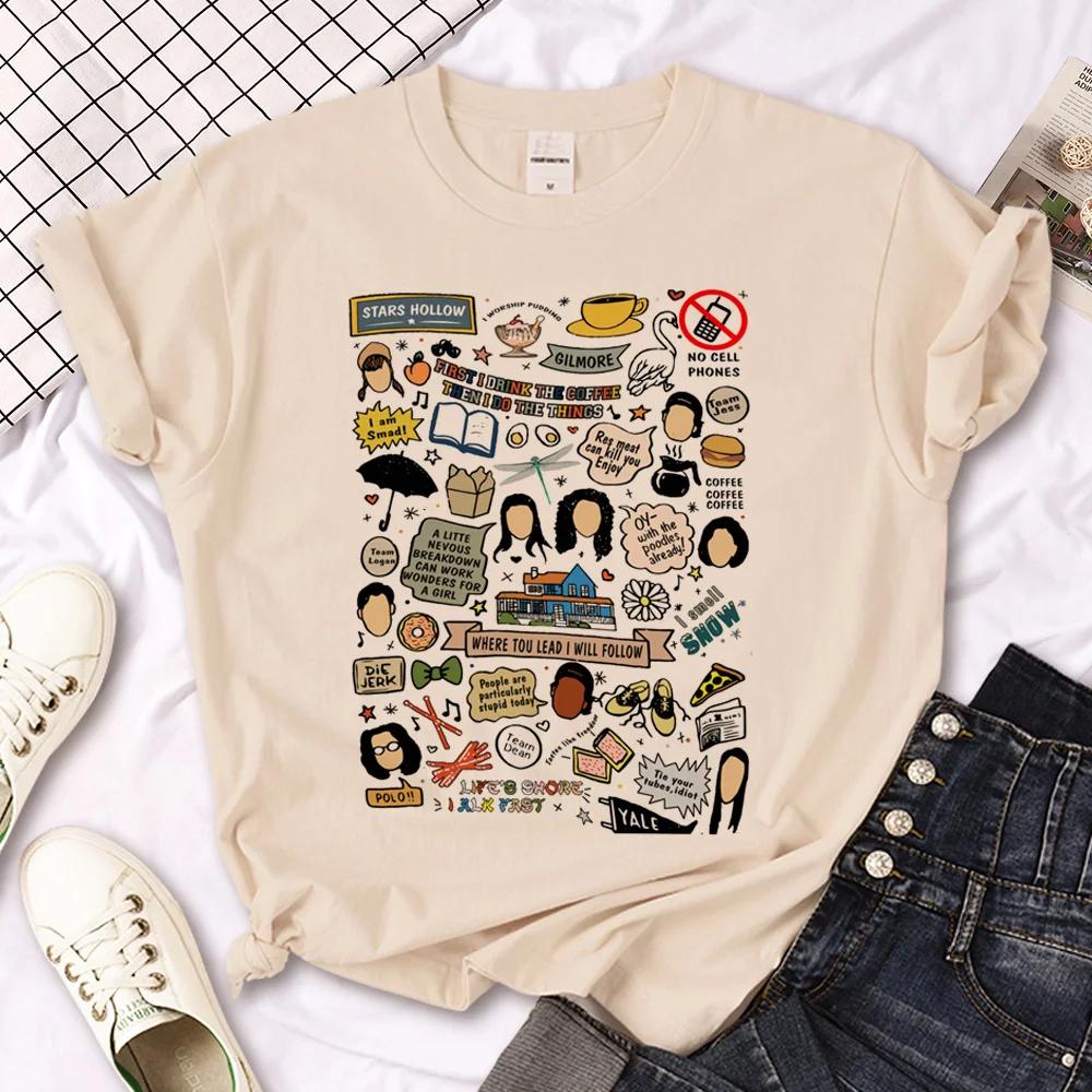 Gilmore Girls T-shirts Women Manga Graphic Harajuku Tee Girl Japanese Clothes Summer T-Shirts Fashion Short Sleeve Tops
